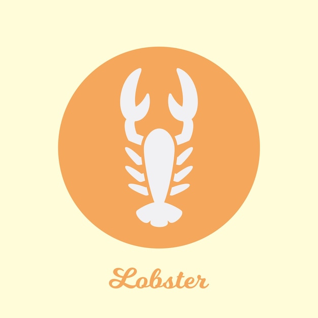 Lobster flat icon design, logo symbol element