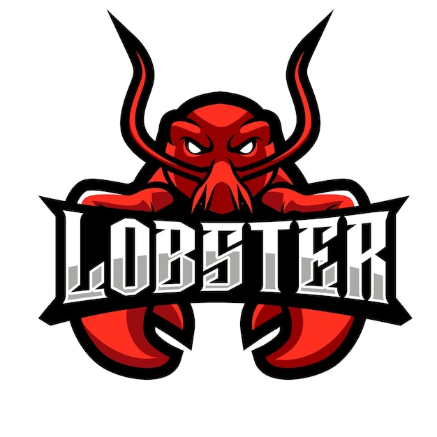 lobster mascot logo gaming illustration