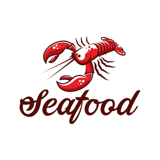 Lobster seafood icon fish and sea food restaurant