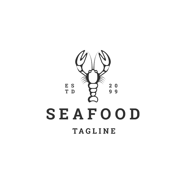 Lobster seafood logo icon design template flat vector