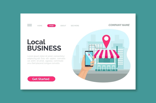 Local business landing page template