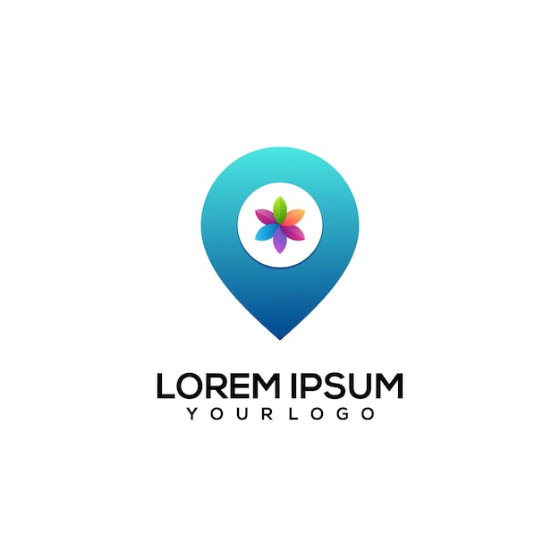 Local flower colorful logo illustration