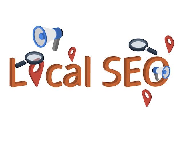 Vector local seo or search engine optimization of improving search engine visibility for local businesses