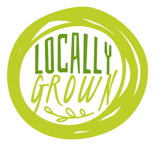 Locally grown sticker Organic farm product label