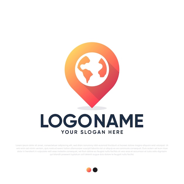 Location Globe Logo design premium vector