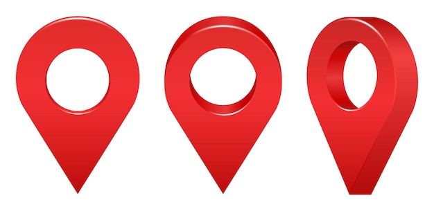 Location icon isolated on white background Map pointer 3d pin Vector symbols set Web dot main pointer 3d arrow vector illustration