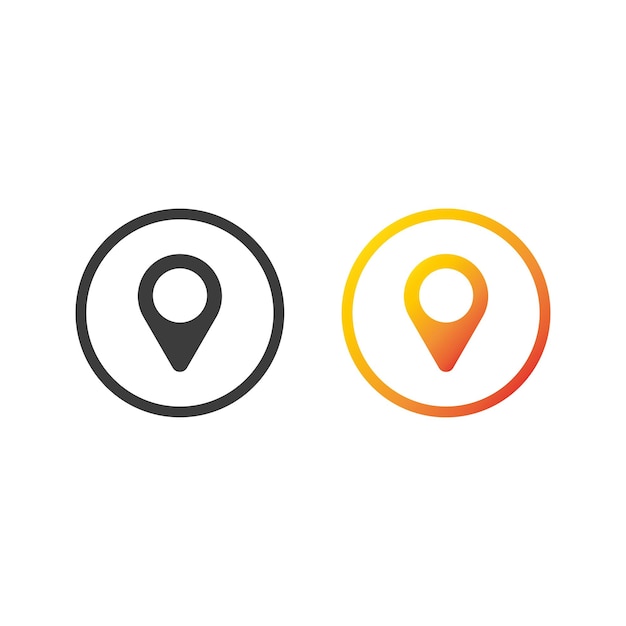 Location icon in solid and gradient color