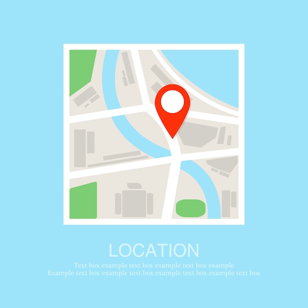 Location map flat design vector icon