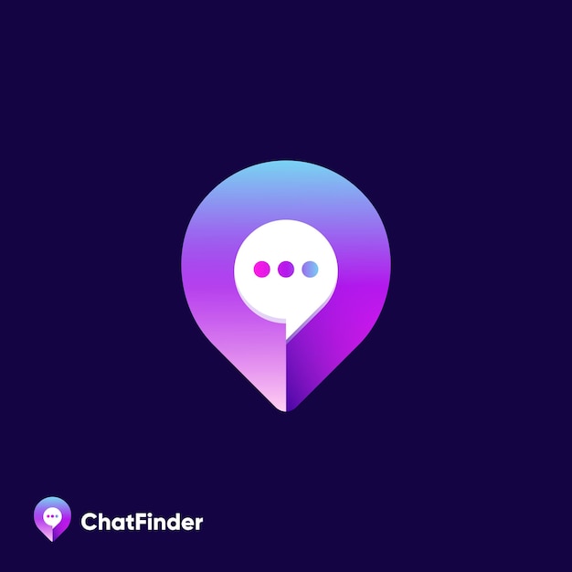 Location mark with chat icon