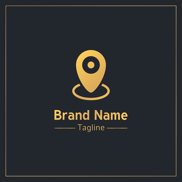 Location pin golden professional logo  template