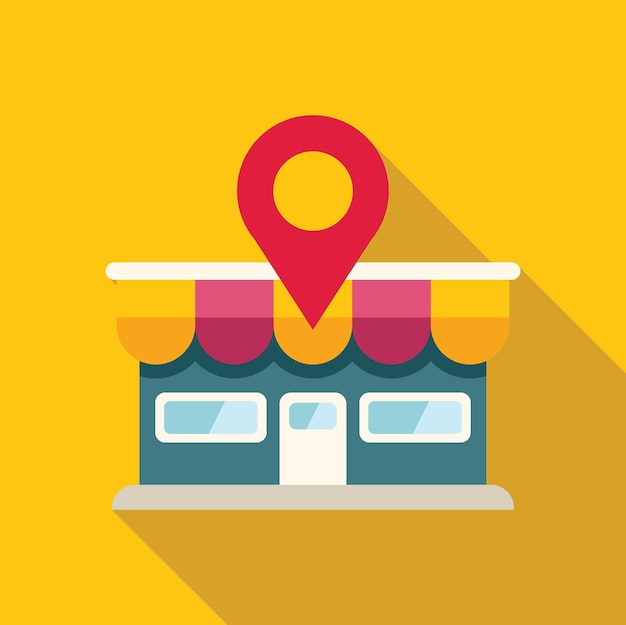 Vector location pin showing shop position for online store marketing