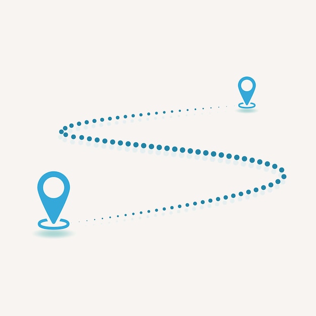 Vector location pins routes graphic design vector illustration