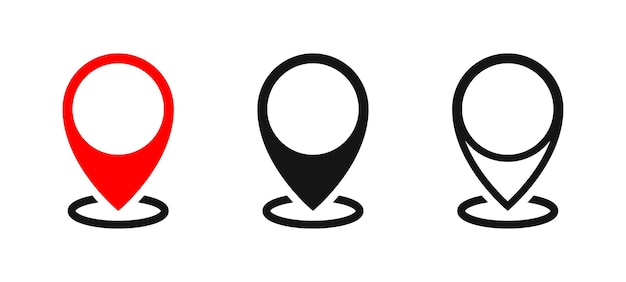 Location pointer icon set Vector graphic