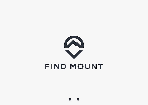 location with mountain logo design vector silhouette illustration