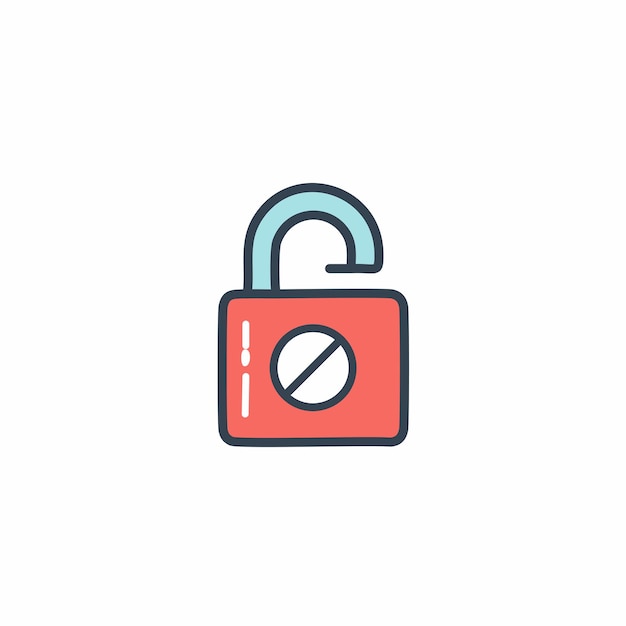 Vector lock icon padlock symbol flat design vector illustration