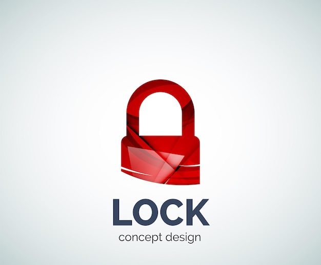 Lock logo business branding icon created with color overlapping elements