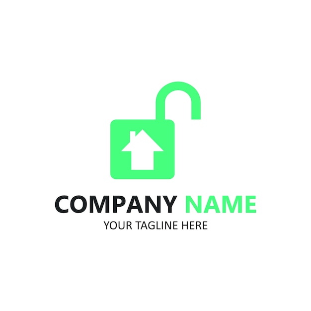 Lock logo security company illustration 