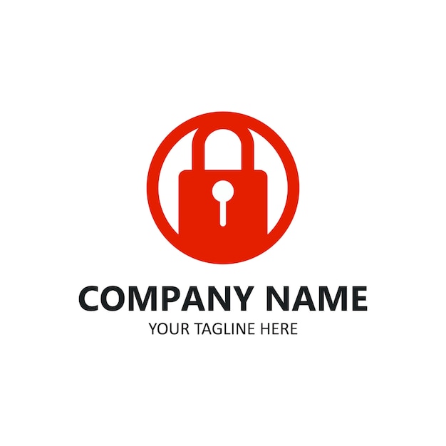 Lock logo security company illustration 