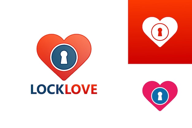 Lock Love Logo Template Design Vector, Emblem, Design Concept, Creative Symbol, Icon