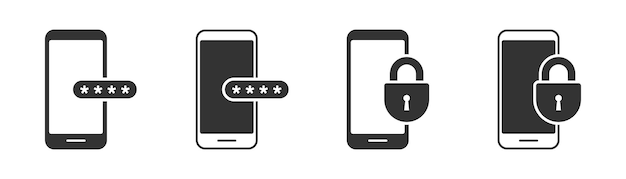 Locked phone icon Vector illustration