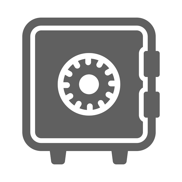 Locker safe money icon Gray vector graphics