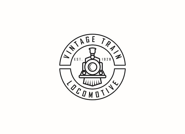 Locomotive logo illustration, vintage style emblem