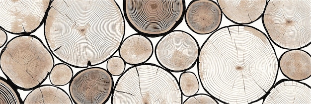 Log cut vector banner rings pattern