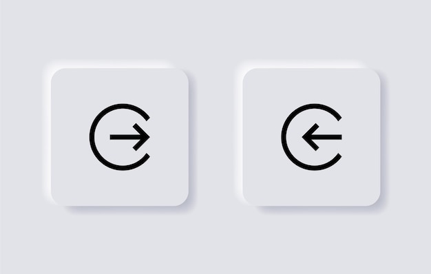 log in log out icon account exit symbol in neumorphism neumorphic ui