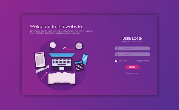 log in page design