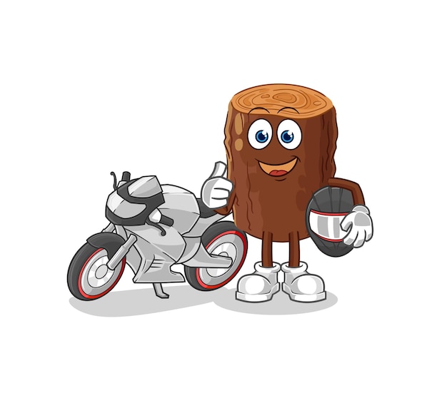 Log racer character cartoon mascot vector