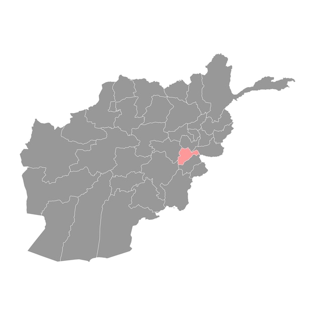 Logar province map administrative division of Afghanistan