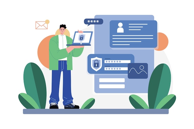 Login Access Protection Illustration concept