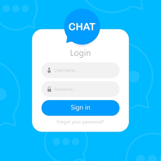 Login form icon  Login form page  Chat authorization   