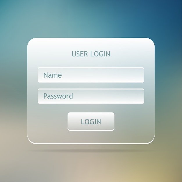 Login form page. .