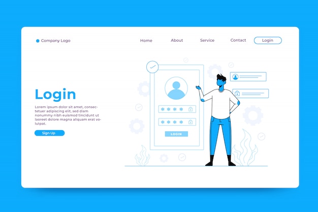 Login landing page template