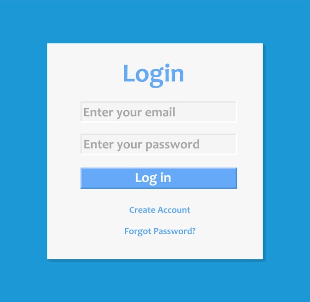 Login and Register Form with Blue Theme for Desktop Application or Website