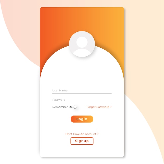 login signup page template