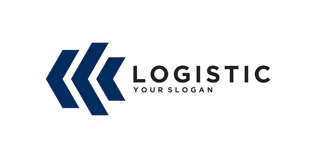 Logistic company vector logo arrow icon Premium Vector