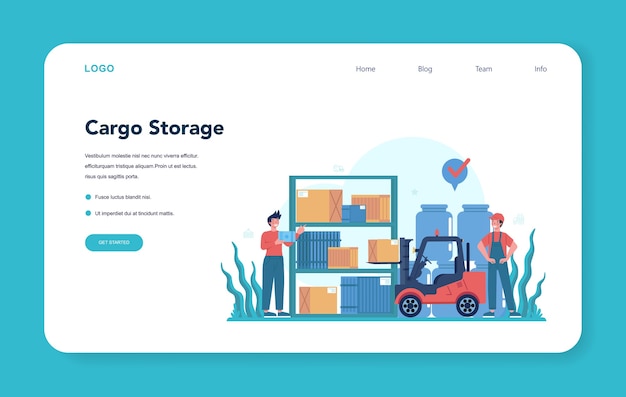 Logistic and delivery service web banner or landing page.