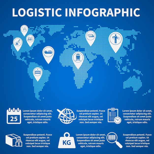 Logistic infographic icons