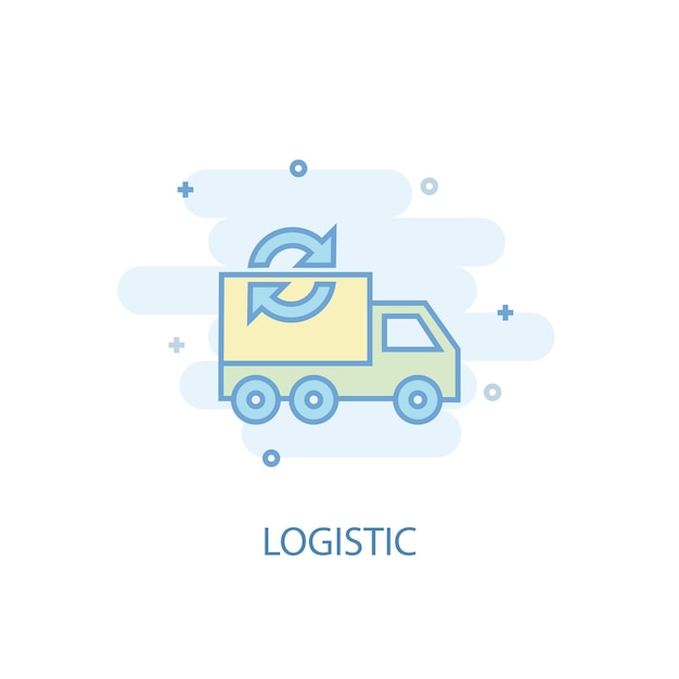 Logistic line concept. Simple line icon, colored illustration. logistic symbol flat design. Can be used for UI/UX