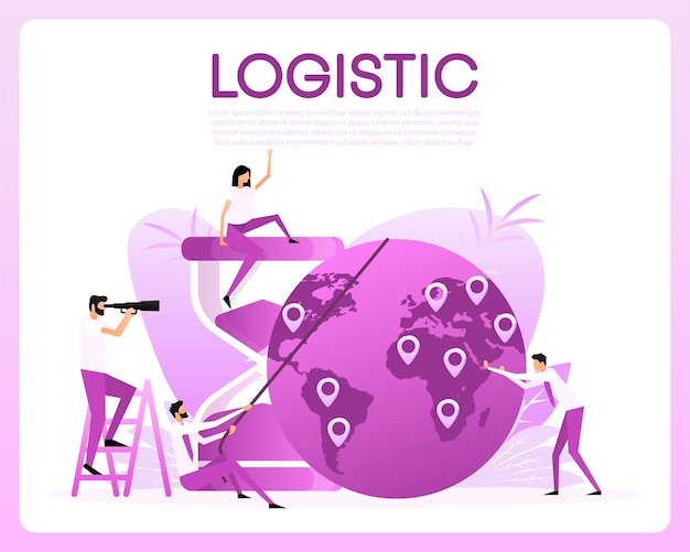 Logistic people great design for any purposes Vector illustration