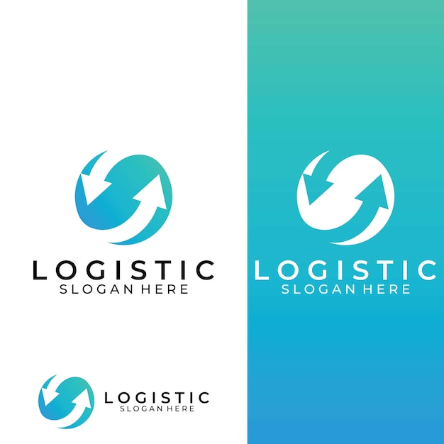 Logistics company vector logo arrow icon logo fast digital delivery logo Using simple and easy logo vector editing