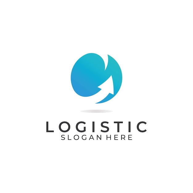 Logistics company vector logo arrow icon logo fast digital delivery logo Using simple and easy logo vector editing