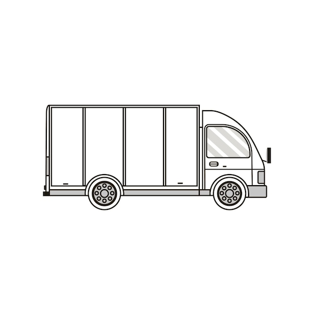 Logistics and delivery line icon service isolated on white background truck lorry van Postal service creative design Vector flat illustration