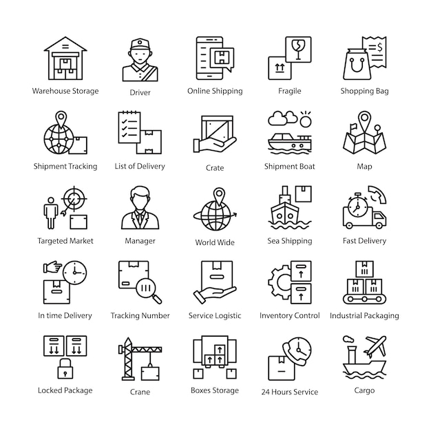 Logistics Delivery Vector Icons Pack