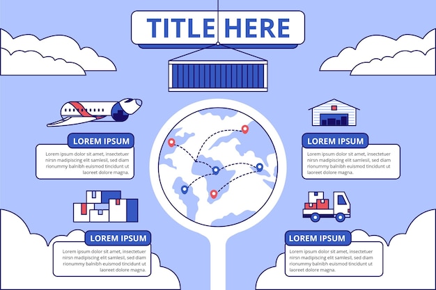 Vector logistics infographics template for presentation