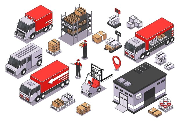 Vector logistics isometric elements