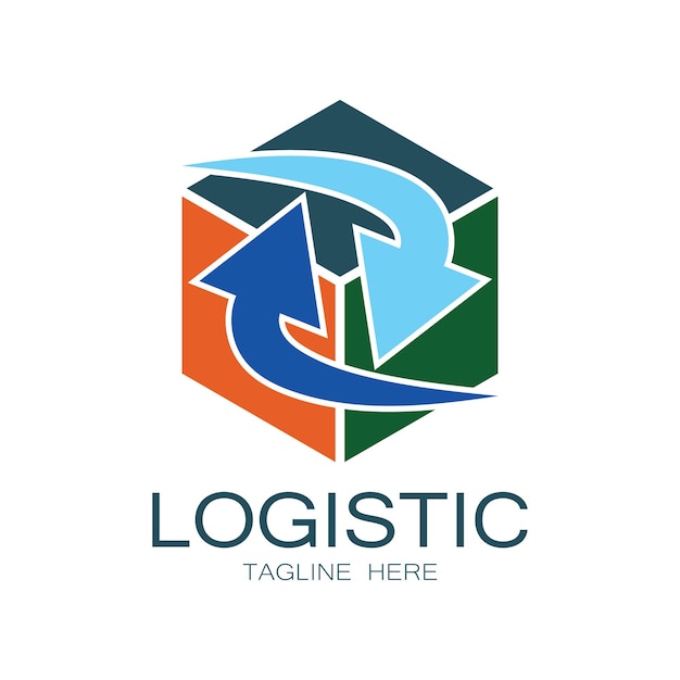 Logistics logo icon illustration vector design distribution symbol delivery of goods economy finance