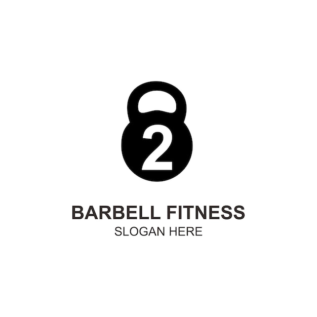 Logo 2 barbell fitness design